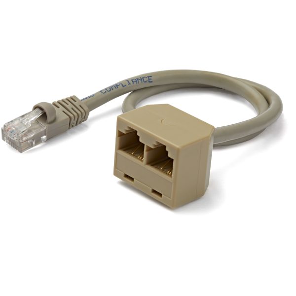 Cable Adaptador Divisor Splitter RJ45 2 a 1 - Hembra a Macho - Divisor Splitter para Cable de Red Ethernet RJ45