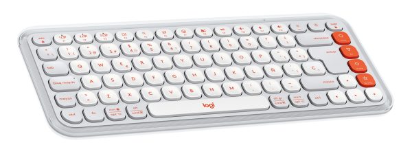 POP ICON KEYS teclado inalámbrico Bluetooth, escritura cómoda, teclas programables, cambio fácil entre hasta 3 dispositivos, para portátil, tablet, PC Blanco