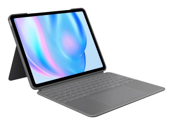 Combo Touch, Funda con Teclado, iPad Air 13 Pulgadas (M2)(2024) - Teclado retroiluminado extraíble con Soporte abatible, Escritura cómoda, Modo Multiuso, Disposición QWERTY Español - Gris