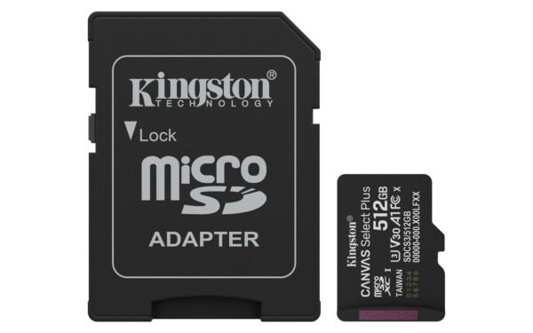 512GB microSDXC Canvas Select Plus Gen3 150MB/s A1 (Incluye adaptador de SD)