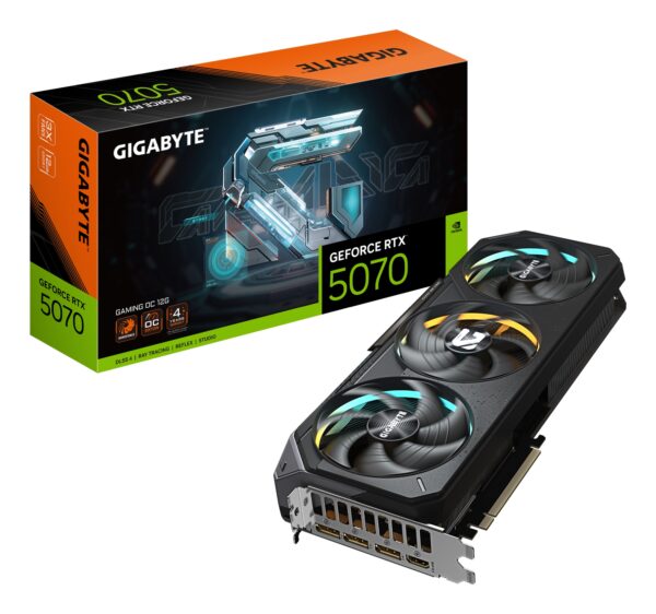GeForce RTX 5070 GAMING OC 12G Tarjeta Gráfica - 12GB GDDR7, 192 bits, PCI-E 5.0, 2625 MHz Core Clock, 3 x DP 2.1a, 1 x HDMI 2.1b, NVIDIA DLSS 4, GV-N5070GAMING OC-12GD