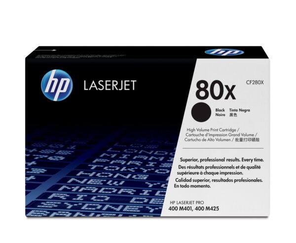 Cartucho de tóner original LaserJet 80X de alta capacidad negro