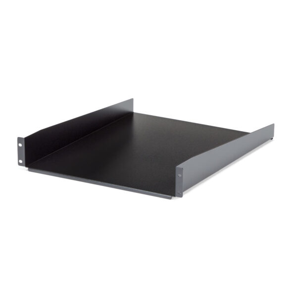 Estante Bandeja 2U 22in (558,8mm) de Profundidad Fija para Armario Rack Universal de Servidores - de Acero de Servicio Pesado - con Capacidad de 23kg - Negro