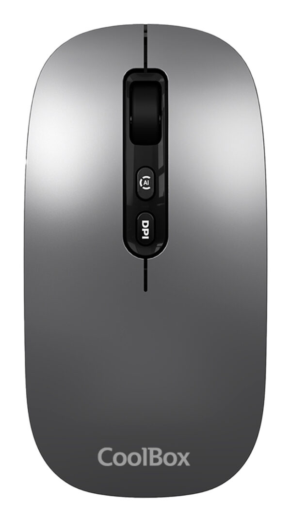 RATON W02 IA GRIS INALAMBRICO RECARGABLE 500MAH RF+BT 1600DPI COPILOT SILENTCLICK