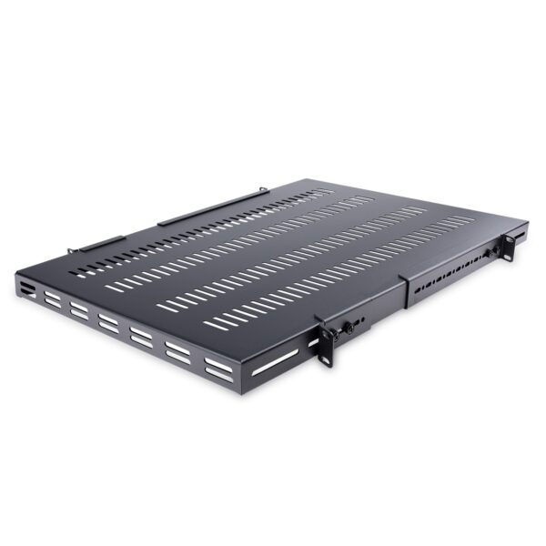 Estante Bandeja 1U Ventilada Ajustable para Montaje en Rack de Servidores - 150kg - de 19,5 a 38in (49,5 a 96,5cm) para Rack de 19" - 27,56" (70cm) de Profundidad