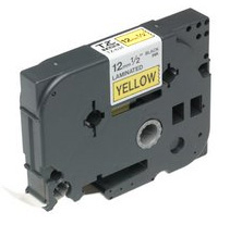 Gloss Laminated Labelling Tape - 12mm, Black/Yellow cinta para impresora de etiquetas TZ