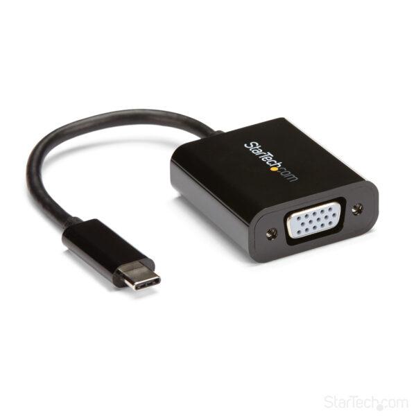 Adaptador USB C a VGA - Negro - 1080p - Convertidor de Vídeo para su MacBook Pro - Dongle de Pantalla USB Tipo C a VGA - La Versión Mejorada es CDP2VGAEC