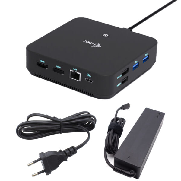 USB-C DP Dual HDMI Docking Station with Power Delivery 100 W + Universal Charger 100W