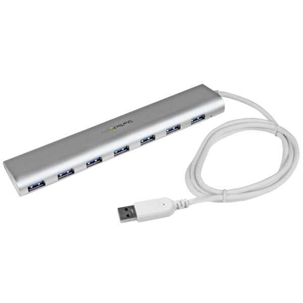 Hub Ladrón USB 3.0 de 7 Puertos - Hub Concentrador USB-A - Alimentado por el Bus - 5Gbps - Hub USB Portátil - Carcasa Resistente
