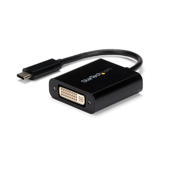 Adaptador USB C a DVI - Negro - 1920x1200 - Convertidor de Vídeo USB Tipo C para su Pantalla/Monitor/Proyector DVI-D - La Versión Mejorada es CDP2DVIEC