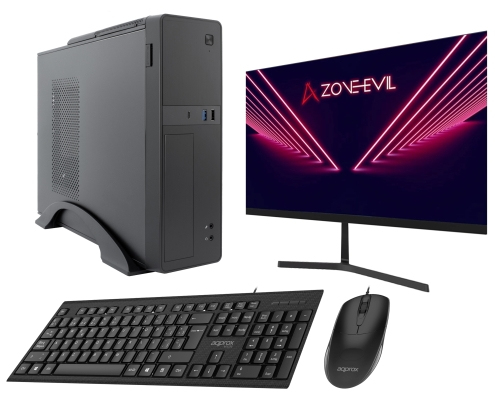 Core Slim Intel Core i5 14400/16GB/1TB SSD Nvme Negro + Monitor 24 Teclado y ratón