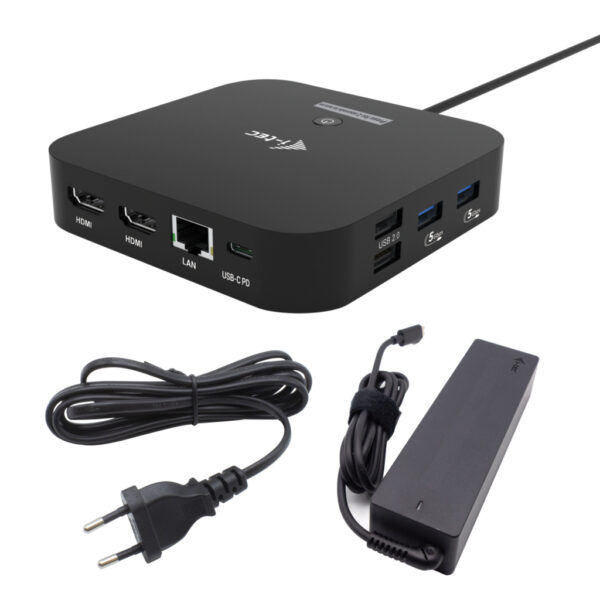 USB-C Dual HDMI Docking Station with Power Delivery 100 W + Universal Charger 100W