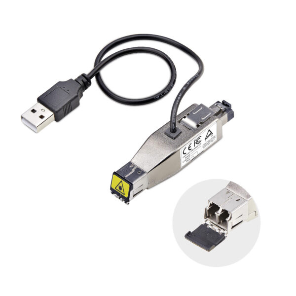 Mini Conversor de Medios de Fibra Óptica Gigabit a Ethernet RJ45 - de Fibra Monomodo (10km) o Multimodo (800m) - Alimentado por USB - TAA
