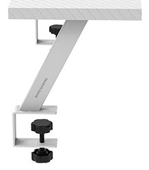 MGDS, Soporte Elevador Monitor, Eleva el Monitor 17cm, Soporte de Mesa Ergonómico en Acero, Tablero Fibra Carbono 60x20cm, Soporte Pantalla para Escritorios de 10 a 33mm de Grosor, Blanco