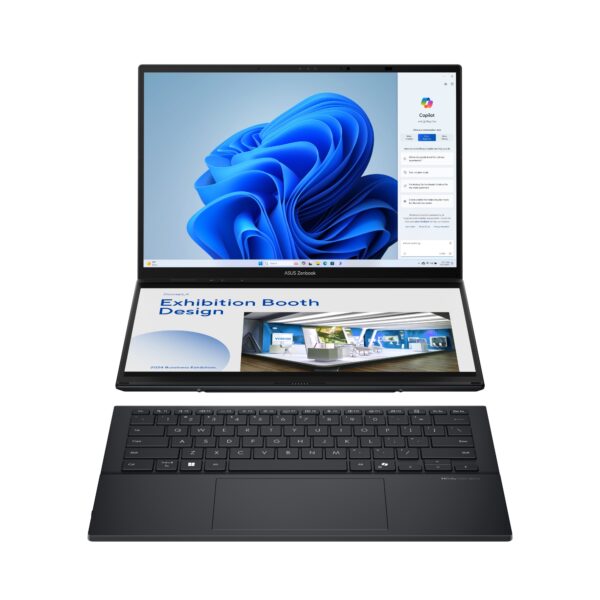 Zenbook Duo OLED UX8406CA-PZ152W - Ordenador Portátil 14" WQXGA+ 120Hz (Intel Core Ultra 9 285H, 32GB RAM, 1TB SSD, Arc 140T, Windows 11 Home) Gris Tintero - Teclado QWERTY español