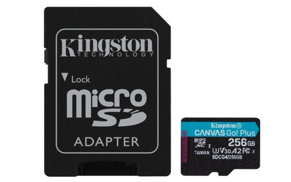 Tarjeta microSDXC Canvas Go Plus Gen4 de 256 GB, 200 MB/s, A2 U3 V30 y adaptador