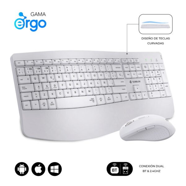 Teclado con ratón COMBO DUAL OFFICE PROWAVE WHITE