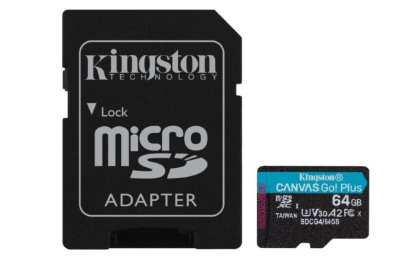 Tarjeta microSDXC Canvas Go Plus Gen4 de 64 GB, 200 MB/s, A2 U3 V30 y adaptador