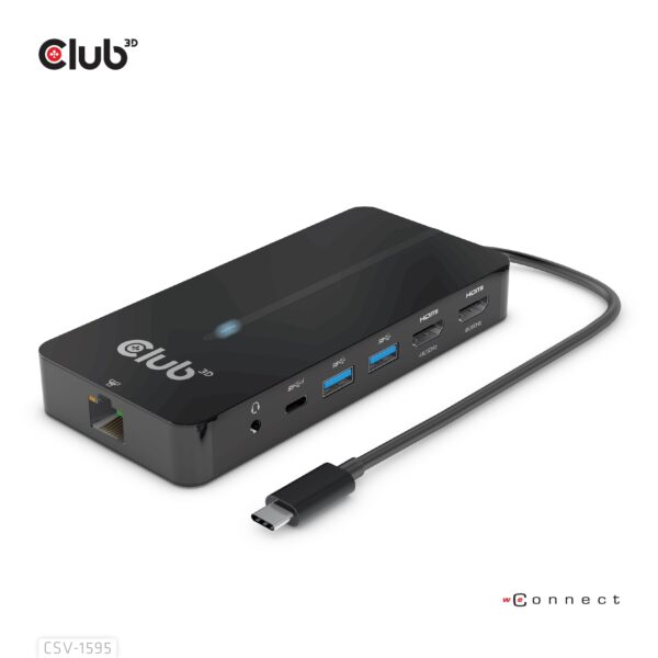 CSV-1595 base para portátil y replicador de puertos USB 3.2 Gen 1 (3.1 Gen 1) Type-C Negro