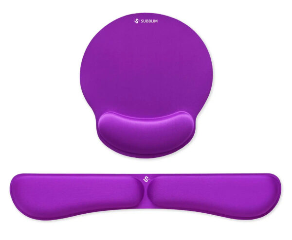 Pack Ergo Memoryflex  Conjunto de alfombrilla para ratón y reposamuñecas para teclado Púrpura