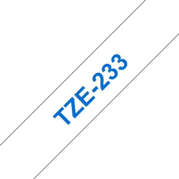TZE-233 cinta para impresora de etiquetas Azul sobre blanco