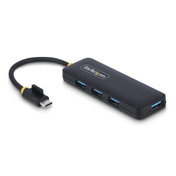 Hub USB-C de 4 Puertos - Ladrón USB Tipo C a 4 Puertos USB-A - Alimentado por el Bus - USB 3.0 de 5Gbps - Hub Portátil USB para Viajes - Protección de Sobrecorriente