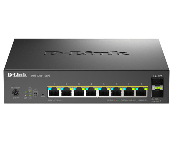 DMS-1250-10SPL Gestionado L2/L3 2.5G Ethernet (100/1000/2500) Energía sobre Ethernet (PoE) Negro