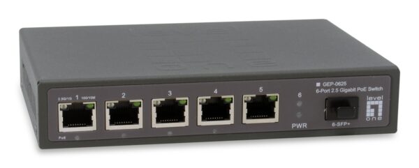 GEP-0625 switch No administrado 2.5G Ethernet (100/1000/2500) Energía sobre Ethernet (PoE) Negro
