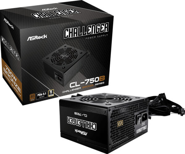 Challenger CL-750B unidad de fuente de alimentación 750 W 20+4 pin ATX ATX Negro
