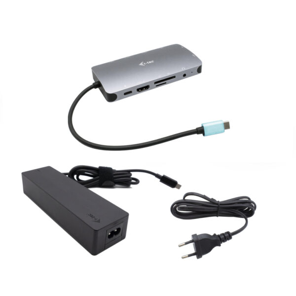 Metal USB-C Nano Dock HDMI/VGA with LAN + Charger 100W