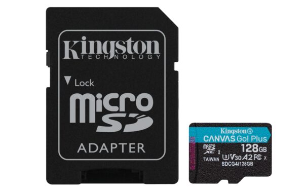 Tarjeta microSDXC Canvas Go Plus Gen4 de 128 GB, 200 MB/s, A2 U3 V30 y adaptador