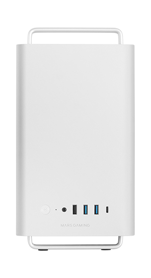 MC-ELITE, Caja PC Micro-ATX Metálica de Alto Rendimiento, Diseño Mesh Lateral y Superior, 3X Ventiladores FDB, Minitorre PC con Pies y Asas de Aluminio, Soporte Dual PSU ATX y SFX, Blanco