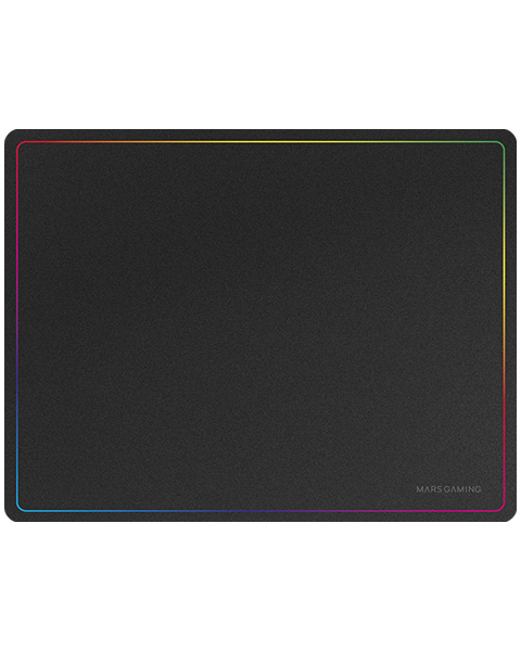 MMP124, Alfombrilla Gaming 360x260mm, Diseño de Bordes Rainbow, Base Antideslizante de Caucho Natural, Superficie Nanotextil de Alta Precisión, Alfombrilla de Ratón Flexible, Negro