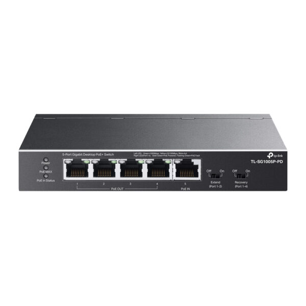 TL-SG1005P-PD switch Gigabit Ethernet (10/100/1000) Energía sobre Ethernet (PoE) Negro