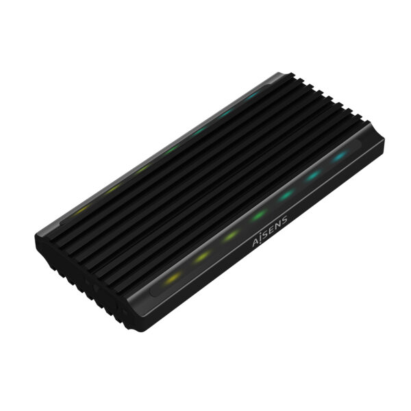 Caja Externa M.2 RGB Gaming ASM2-RGB012B SATA/NVMe A USB3.1 Gen2, Negra