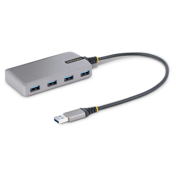 Hub USB de 4 Puertos - USB 3.0 de 5Gbps - Alimentado por el Bus - Concentrador de 4 Puertos USB-A con Alimentación Opcional - Ladrón USB Portátil - Cable 30cm