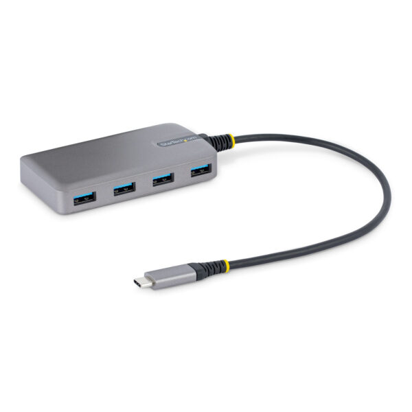 Hub USB de 4 Puertos USBA - USB 3.0 de 5Gbps - Alimentado por el Bus - Concentrador USB-C de 4 Puertos USB-A con Alimentación Opcional - Ladrón USB Portátil - Cable 30cm