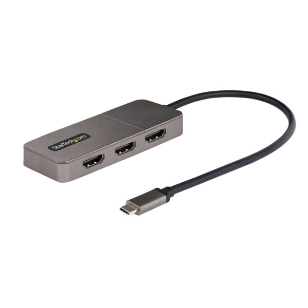 Adaptador USB-C de 3 Puertos Multimonitor - Hub MST USB Tipo C a 3 Puertos HDMI - Divisor Multiplicador DP Triple 4K 60Hz - HDR - Cable Extra Largo - Solamente para Windows