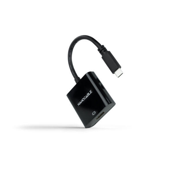 Conversor USB-C a HDMI 4K, USB-C/M-HDMI/H, Negro, 15 cm