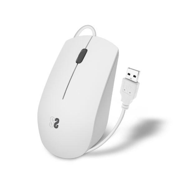 Ratón Business Silencioso con cable USB 1200 DPI Blanco