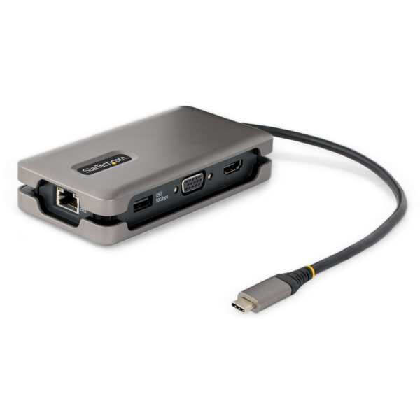 Adaptador Multipuertos USB-C - HDMI 4K a 60Hz VGA - Hub Ladrón USB de 3 Puertos - Power Delivery de Paso de 100W - GbE - Docking Station USB Tipo C de Viajes - Cable de 30cm
