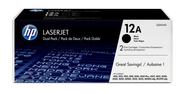Pack de ahorro de 2 cartuchos de tóner original LaserJet 12A negro