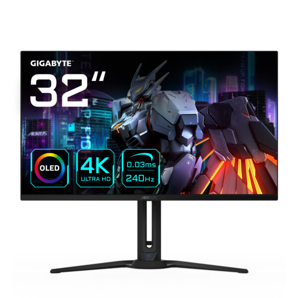 Monitor de juegos OLED AORUS FO32U2 de 32 - 3840 x 2160 (UHD), 240Hz, 0.03ms, KVM, 250 cd/m², FreeSync Premium Pro, DisplayHDR True Black 400, HDMI 2.1