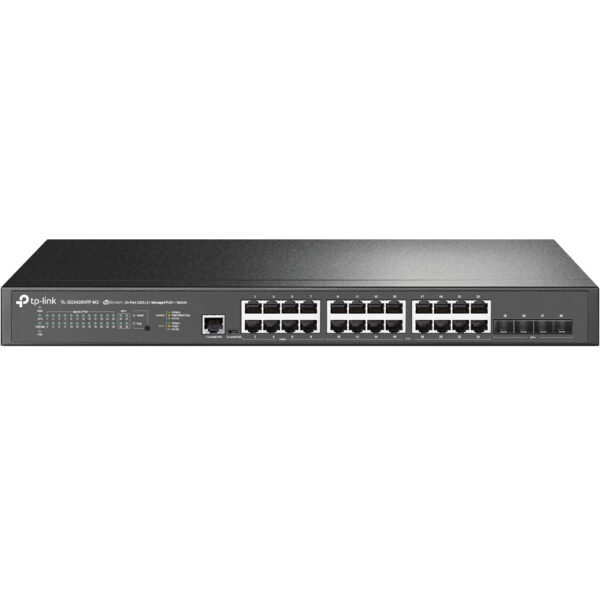 JetStream TL-SG3428XPP-M2 switch Gestionado L2+ 2.5G Ethernet (100/1000/2500) Energía sobre Ethernet (PoE) 1U Negro