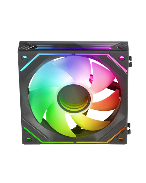 MF-LINKFINITY Negro, Ventilador Modular PWM 120mm, Sistema de Conexión LINKFINITY, Iluminación Infinity Mirror ARGB 360º, Ultra-silencioso 12dB