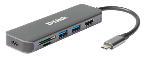DUB-2327 base para portátil y replicador de puertos Alámbrico USB Tipo C Gris