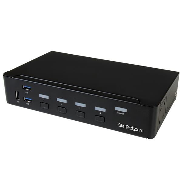 Switch Conmutador KVM de 4 Puertos DisplayPort 4K con USB 3.0