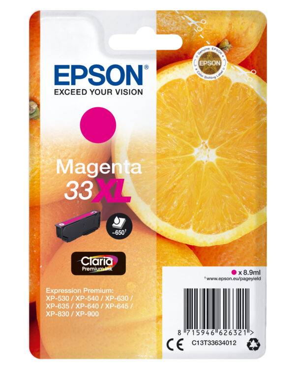 Oranges Singlepack Magenta 33XL Claria Premium Ink