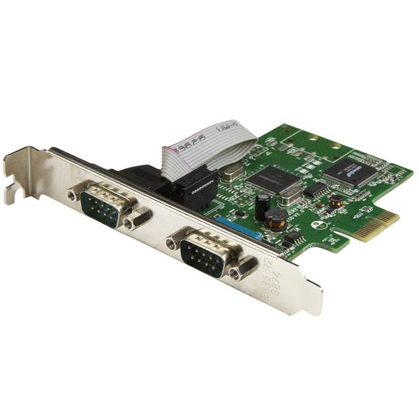 Tarjeta Serie PCI Express de 2 Puertos DB9 RS232 con UART 16C1050 - Adaptador Interno Serie PCI-E