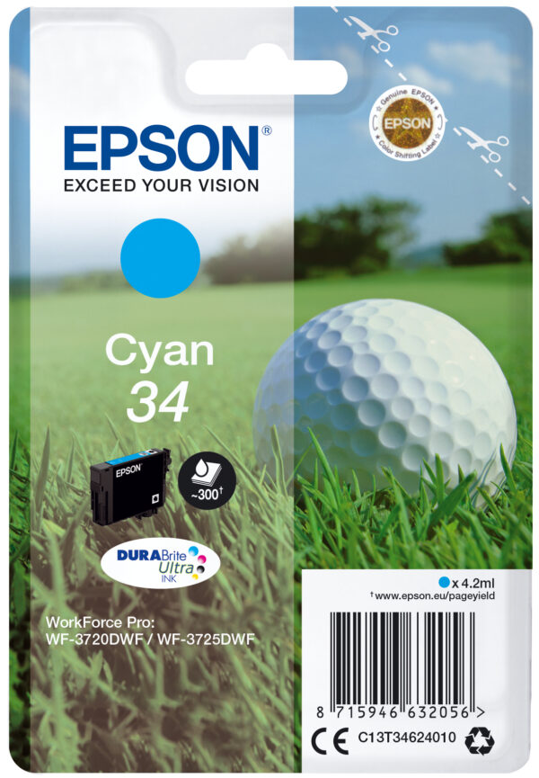 Golf ball Singlepack Cyan 34 DURABrite Ultra Ink